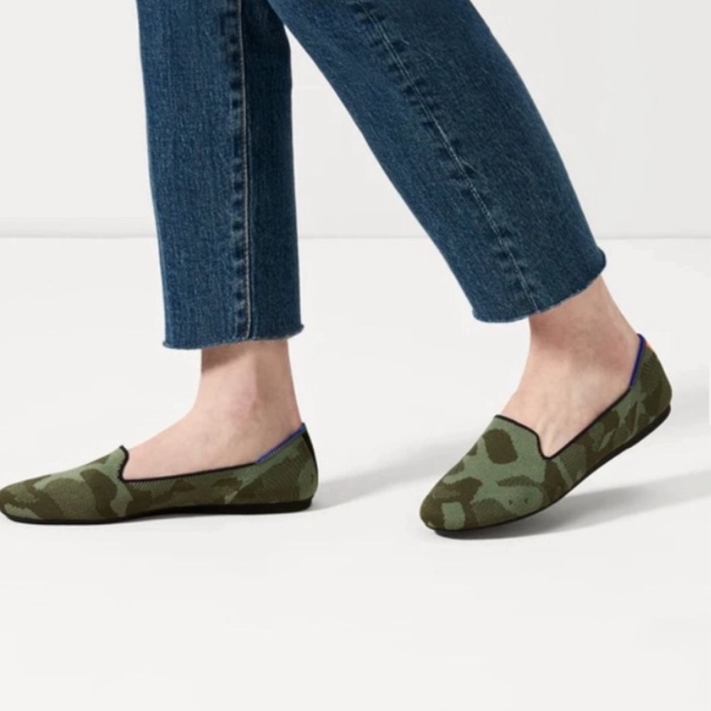 Rothy's Olive Green Camo Round Toe Loafers Size 8 - Picture 2 of 14